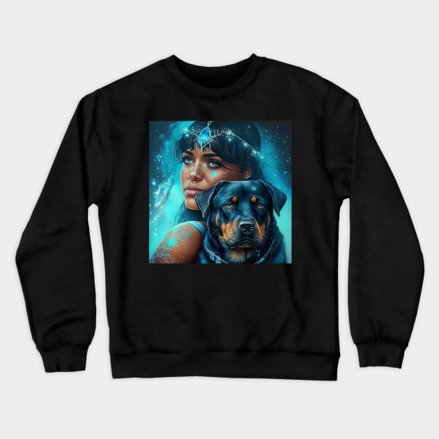 Rottweiler Mom Crewneck Sweatshirt by Enchanted Reverie